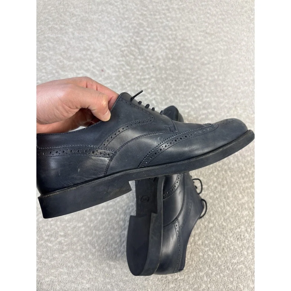Tod's Shoes Mens Size 11 Blue Leather Wingtip Brogue Oxford‎ Dress Italy EU45